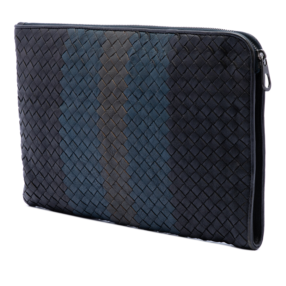 Pre-Loved Bottega Veneta Tricolor Nappa Intrecciato Clutch - Picture 2 of 6